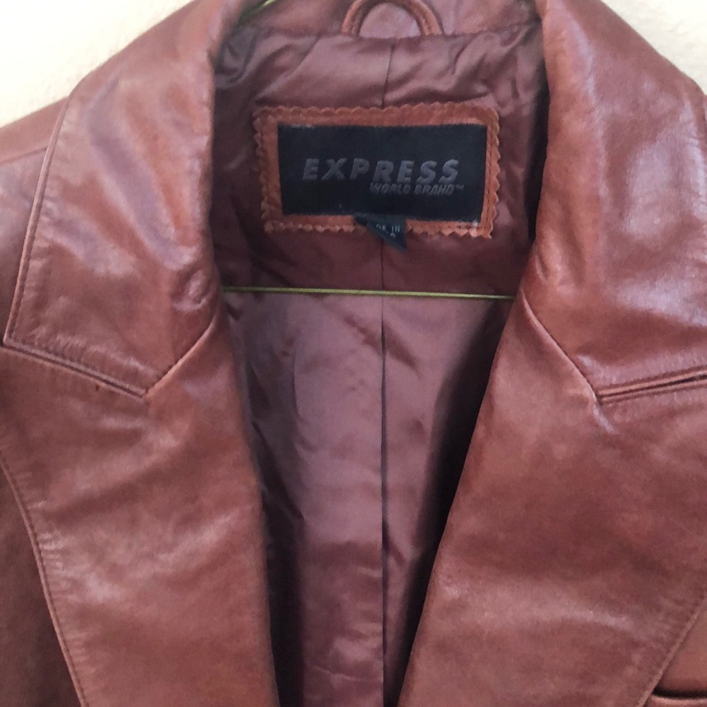 Express brown women’s leather jacket